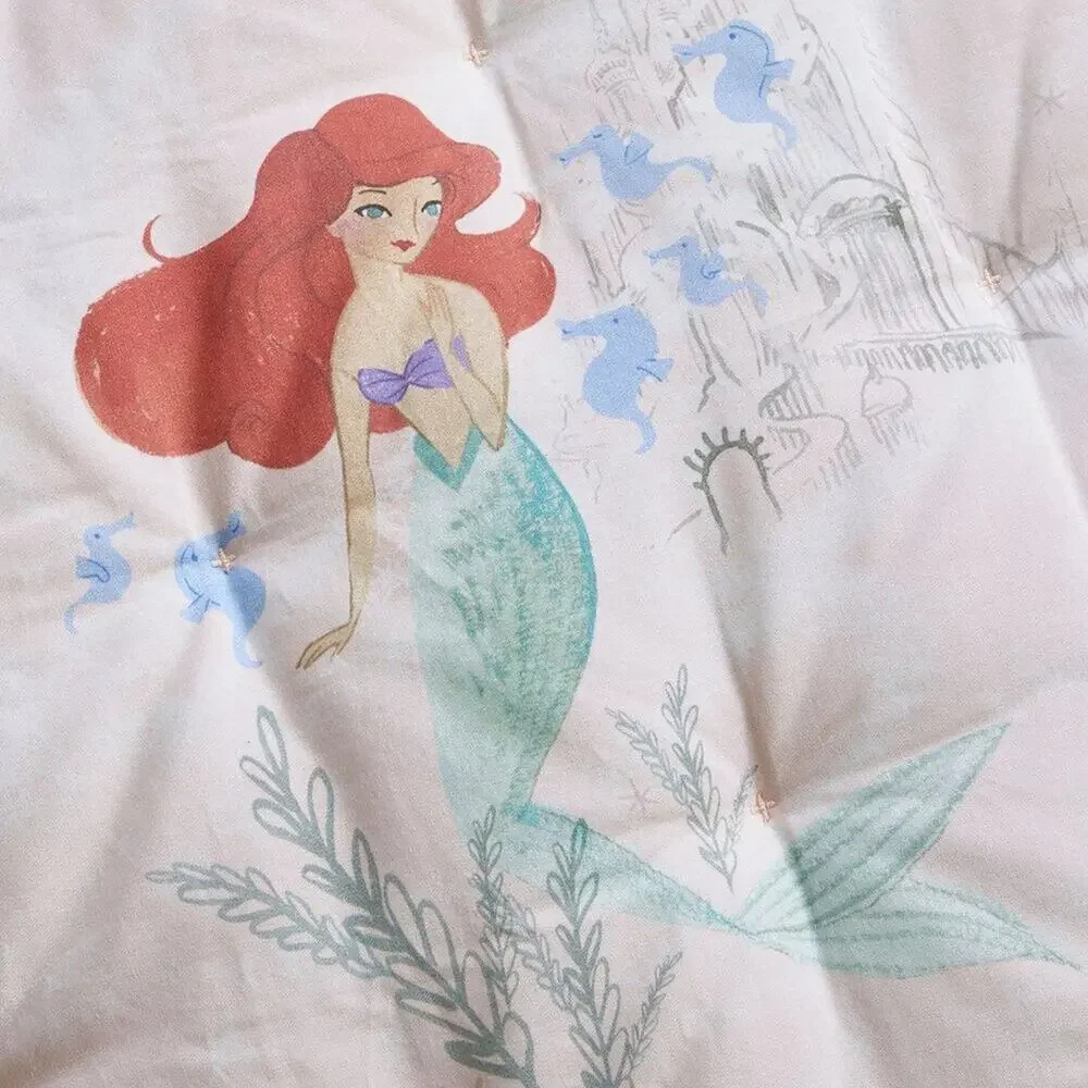 Pottery Barn Disney Princess Castles Comforter Pink Cinderella Ariel Jasmine NEW